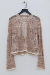 SWAYING/KNIT section dyed hollow bottoming shirt SW24SS1T62 pink PS86